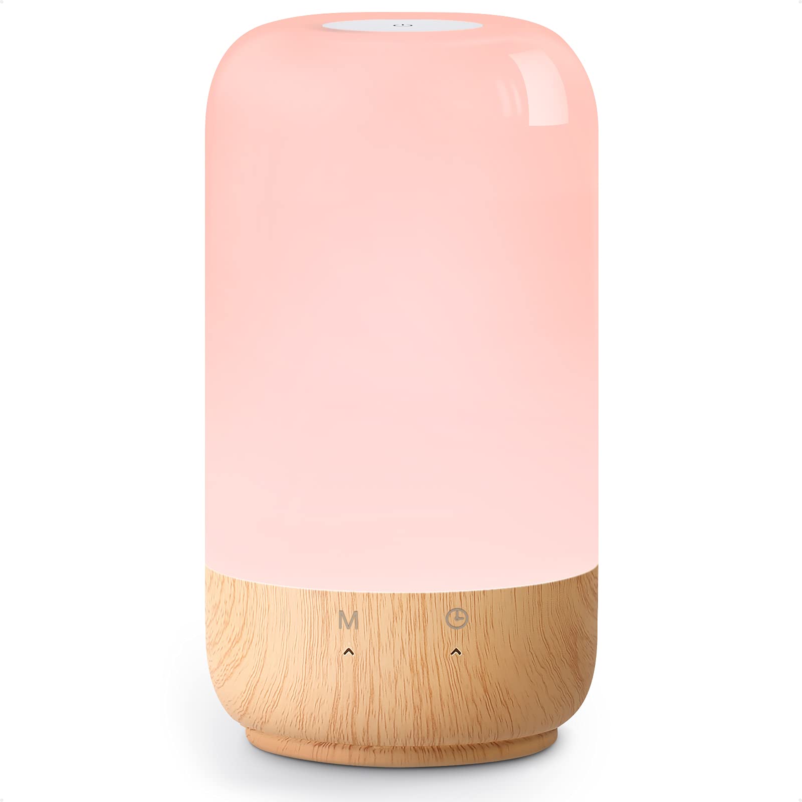 Lepro LED Touch Table Lamp, Dimmable Night Light, RGB Color Changing, Model PR210003-US, Light Wood Grain
