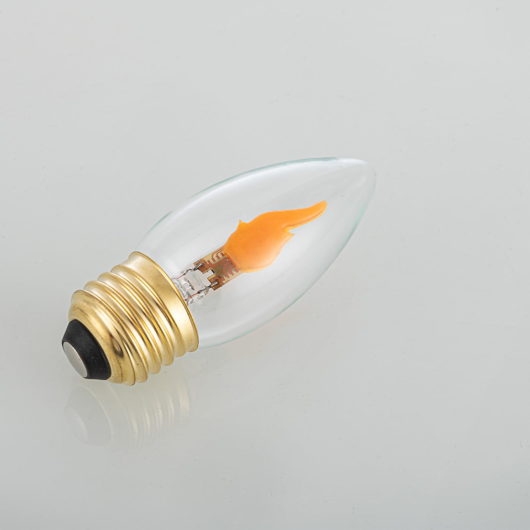 Sunaiony E26 Flame Light Bulbs, LED Flickering Flame Bulbs, Clear Glass, 2 Modes, 2 Pack for Halloween & Holiday Decorations