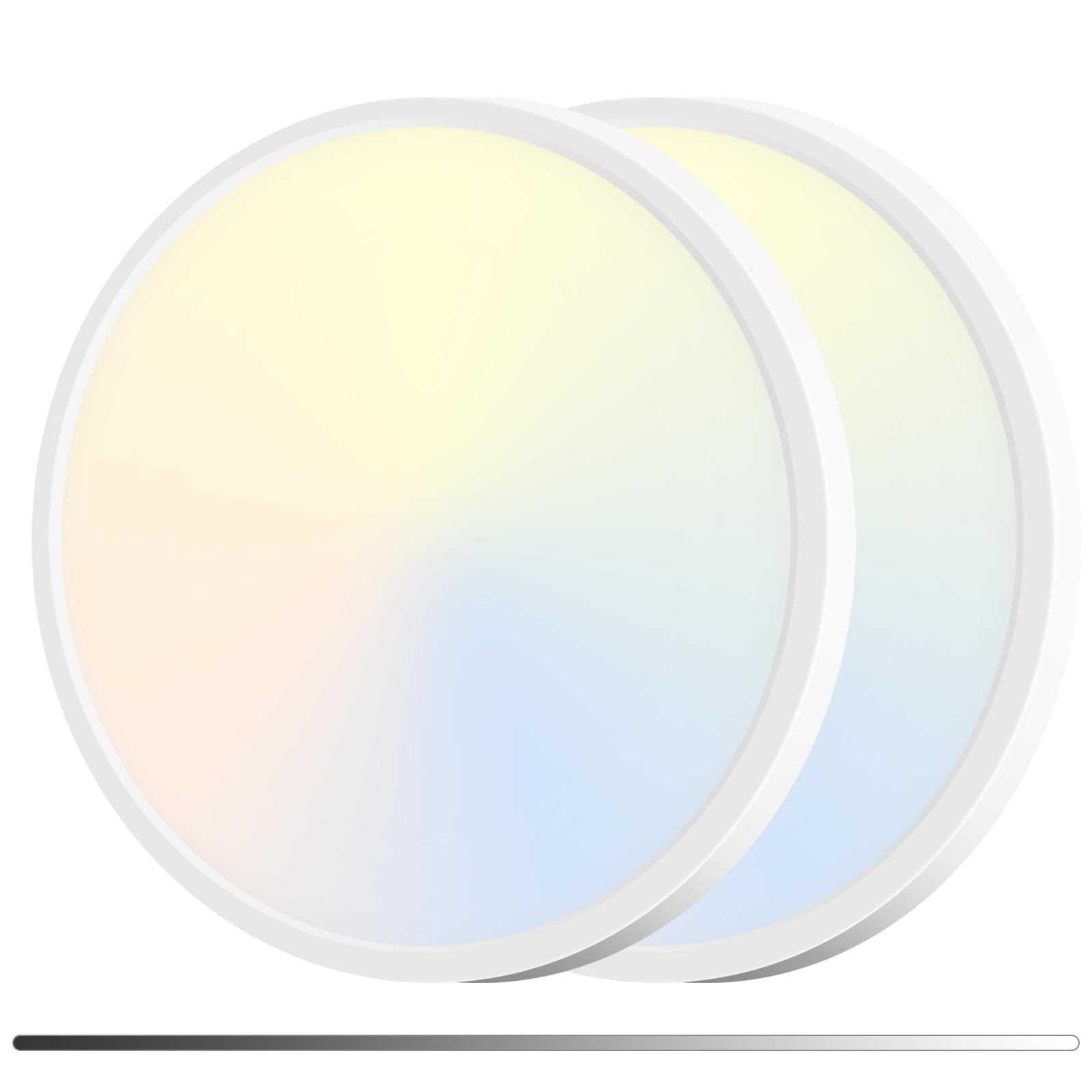 zemty 2Pack 15 LED Flush Mount Ceiling Light  30W Dimmable 5CCT (3000K-6500K) White Round Fixture | Bright Low-Profile Lighting for Bedroom  Kitchen  Hallway  Living Room