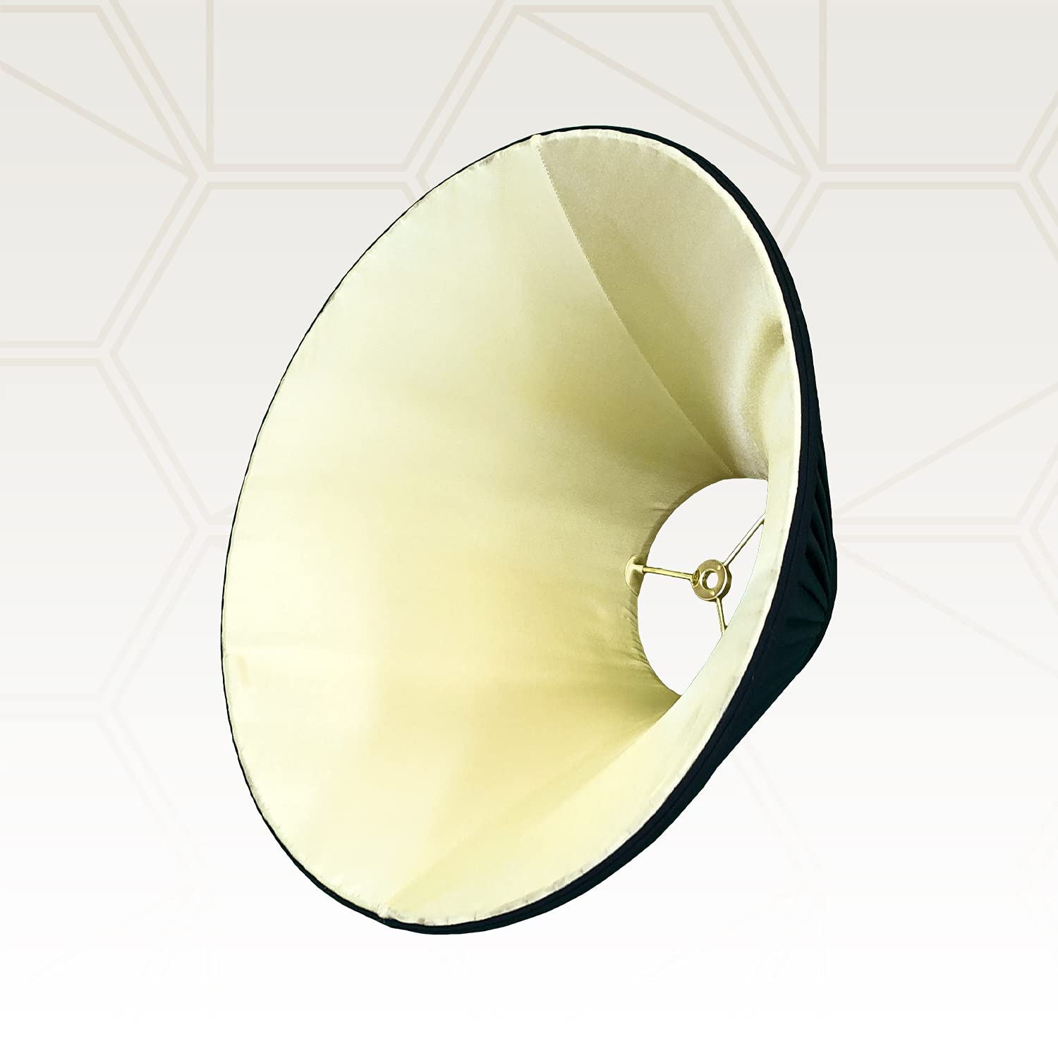 Royal Designs, Inc. Coolie Empire Side Pleat Basic Lamp Shade, Bs-727-14Blkgl-2, Black With Gold, 5 X 14 X 9.5, Set Of 2