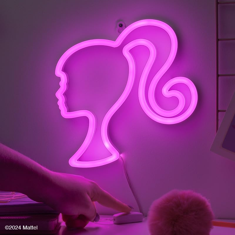 Paladone Barbie LED Neon Light - Officially Licensed Iconic Pink Doll Shaped Lamp, USB Powered, Girls Bedroom Accessories & Deco