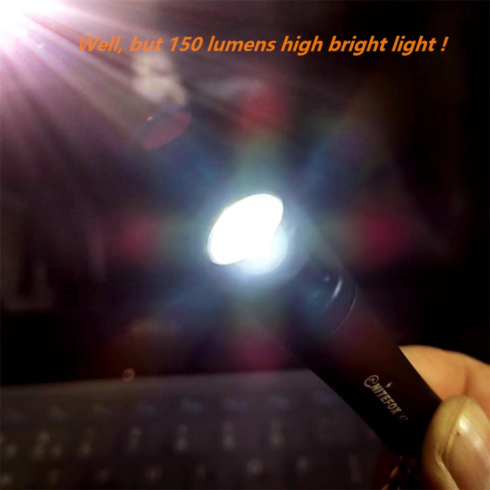 Nitefox K1 Keychain Flashlight, 150 Lumens, Waterproof, Aluminum, Coffee Brown