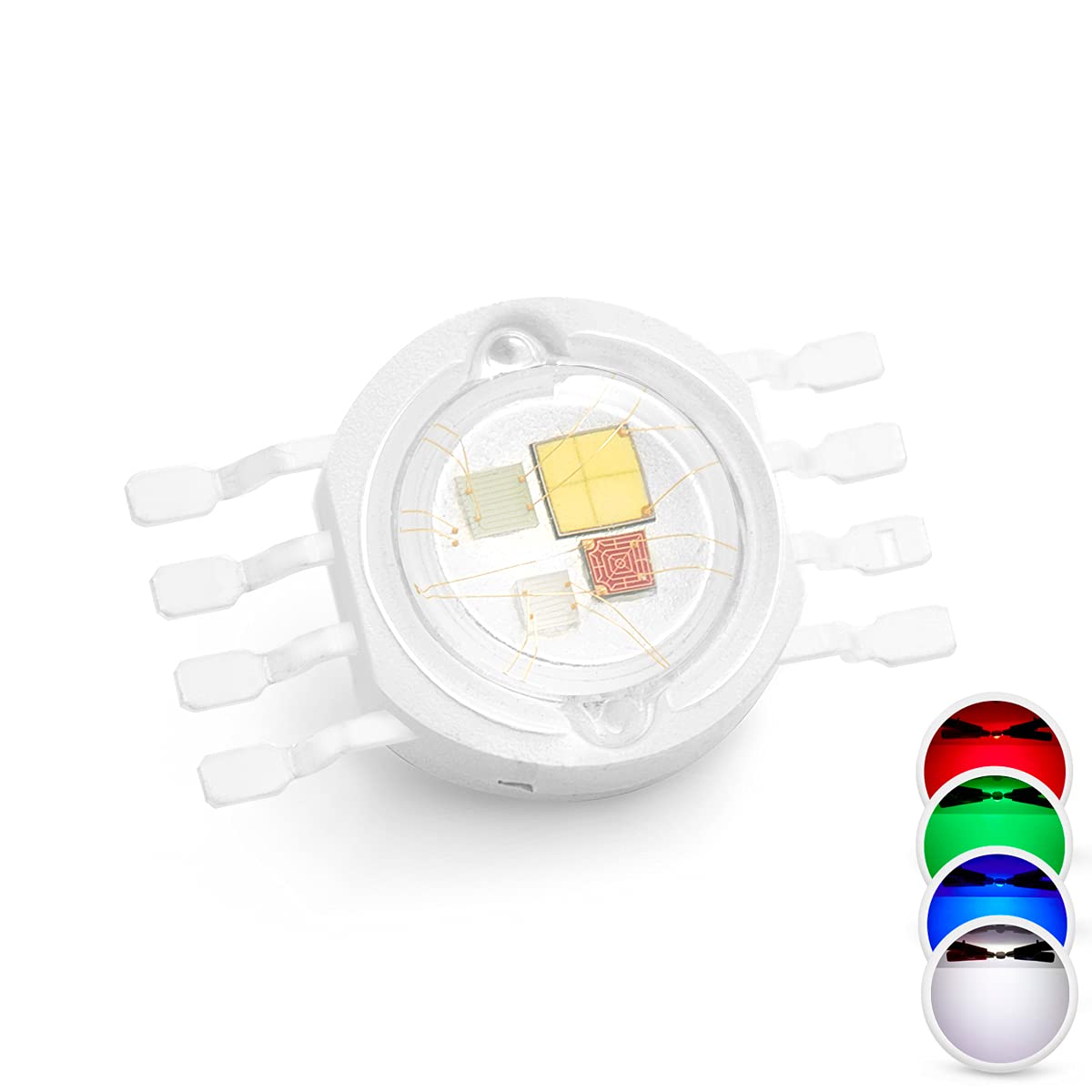 Chanzon 10 Pcs High Power Led Chip 4W Rgbw 8 Pins (300Ma - 350Ma For Each Color 4 Watt) Multicolor Super Bright Intensity Smd Co