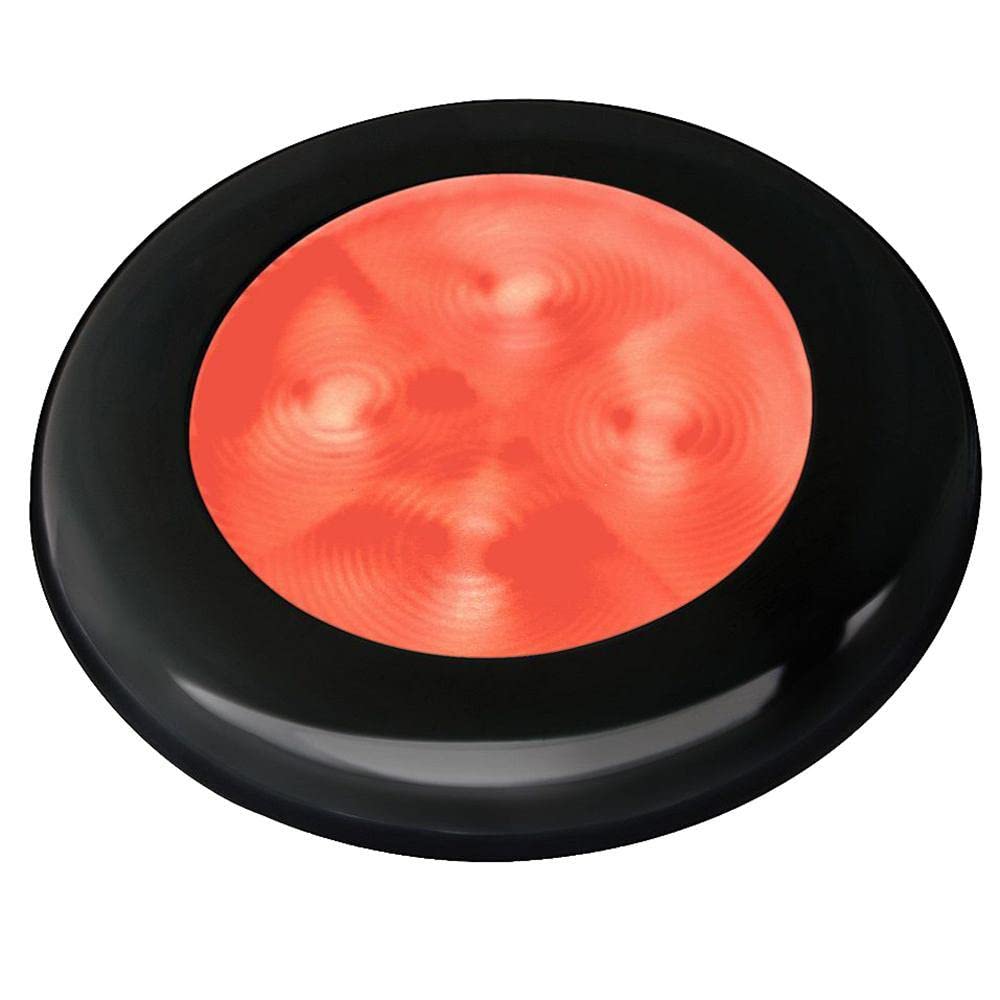Hella Marine Slim Line LED Courtesy Lamp - Enhanced Brightness - Red LED - Black Plastic Bezel - 12V - Model 2XT 980 507-251