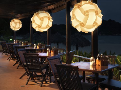 Lightingsky Diy Iq Jigsaw Puzzle Lamp Shade Ceiling Pendant Lampshade Kit With 15 Feet Hanging Cord (Pink, L-12 Inch)