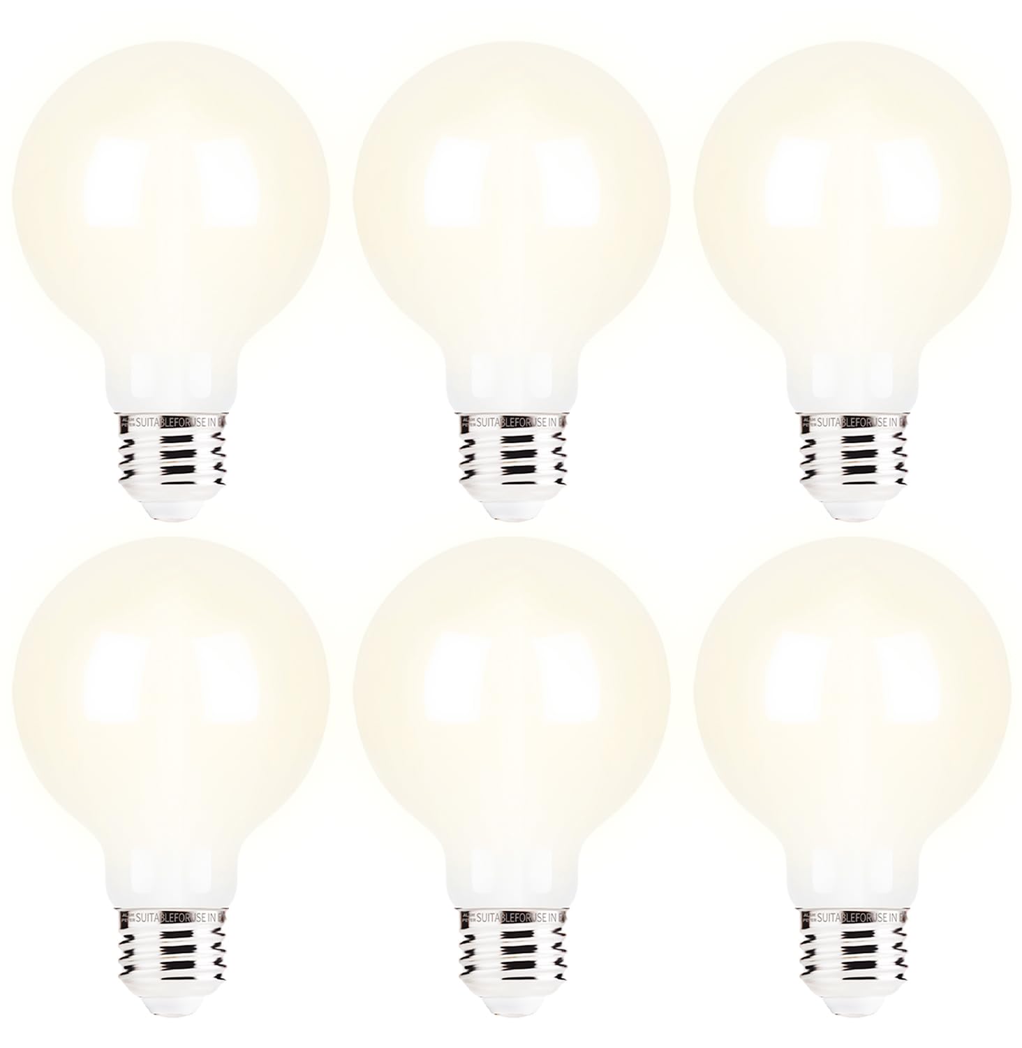 Flsnt Vanity Light Bulb 2700K Soft White 6 Pack G25 Led Globe Edison Bulbs For Bathroom Mirror Lighting  Cri90+ Dimmable  40W Equivalent  400Lm  E26 Base  Decorative Bulbs