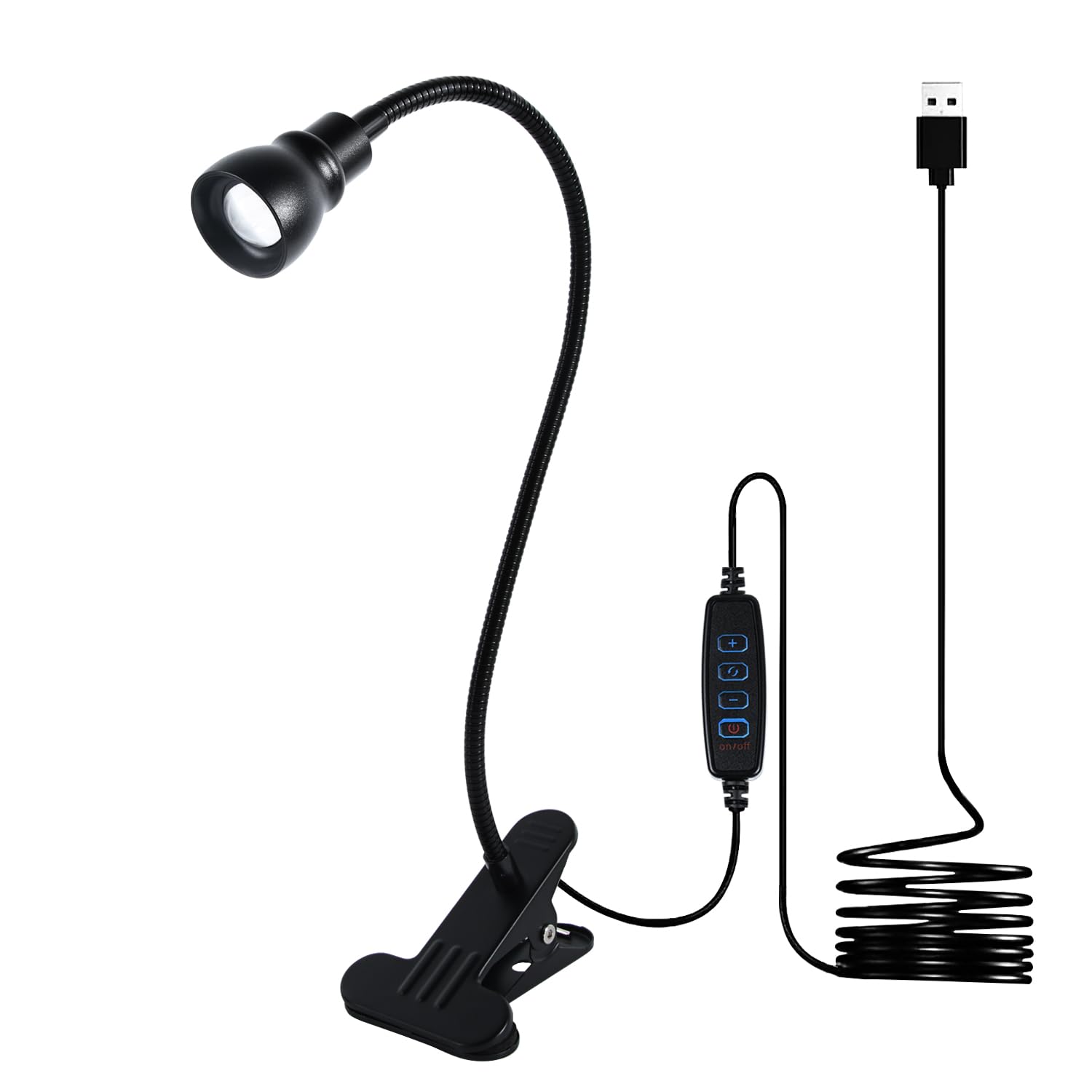 Cesunlight Versatile Desk Lamp, Usb Led Clip Reading Light, Dimmable Zoomable Metal Spotlight With 3 Color Temperature Options, 10 Dimmable Brightness Levels For Working, Studying (2W)
