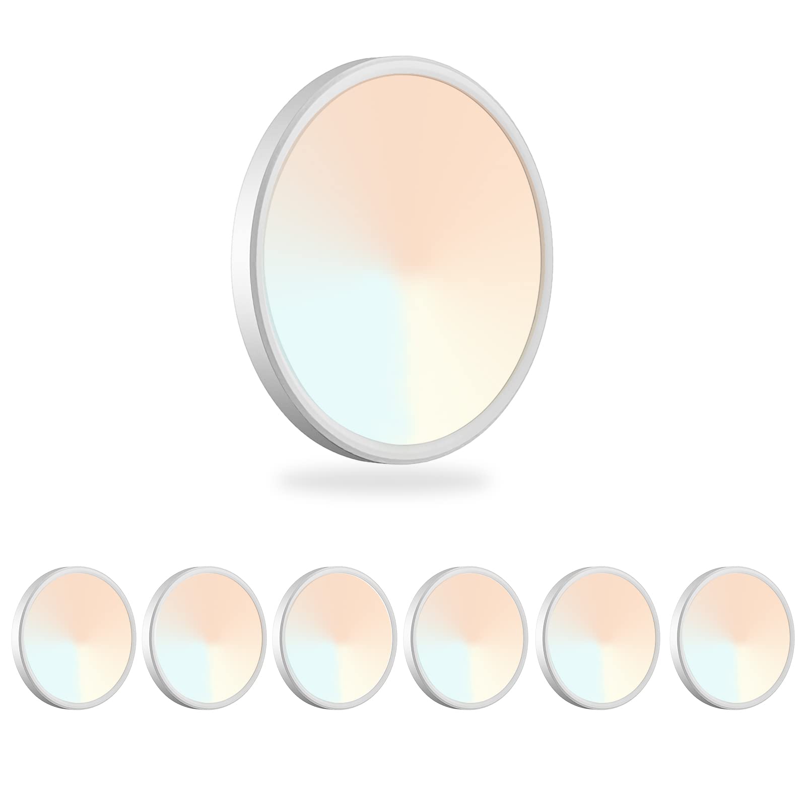 LZHOME LED Ceiling Light, 9 Inch Flush Mount, 2800LM, 3000K/4500K/6000K Dimmable, 6 Pack, White, Model