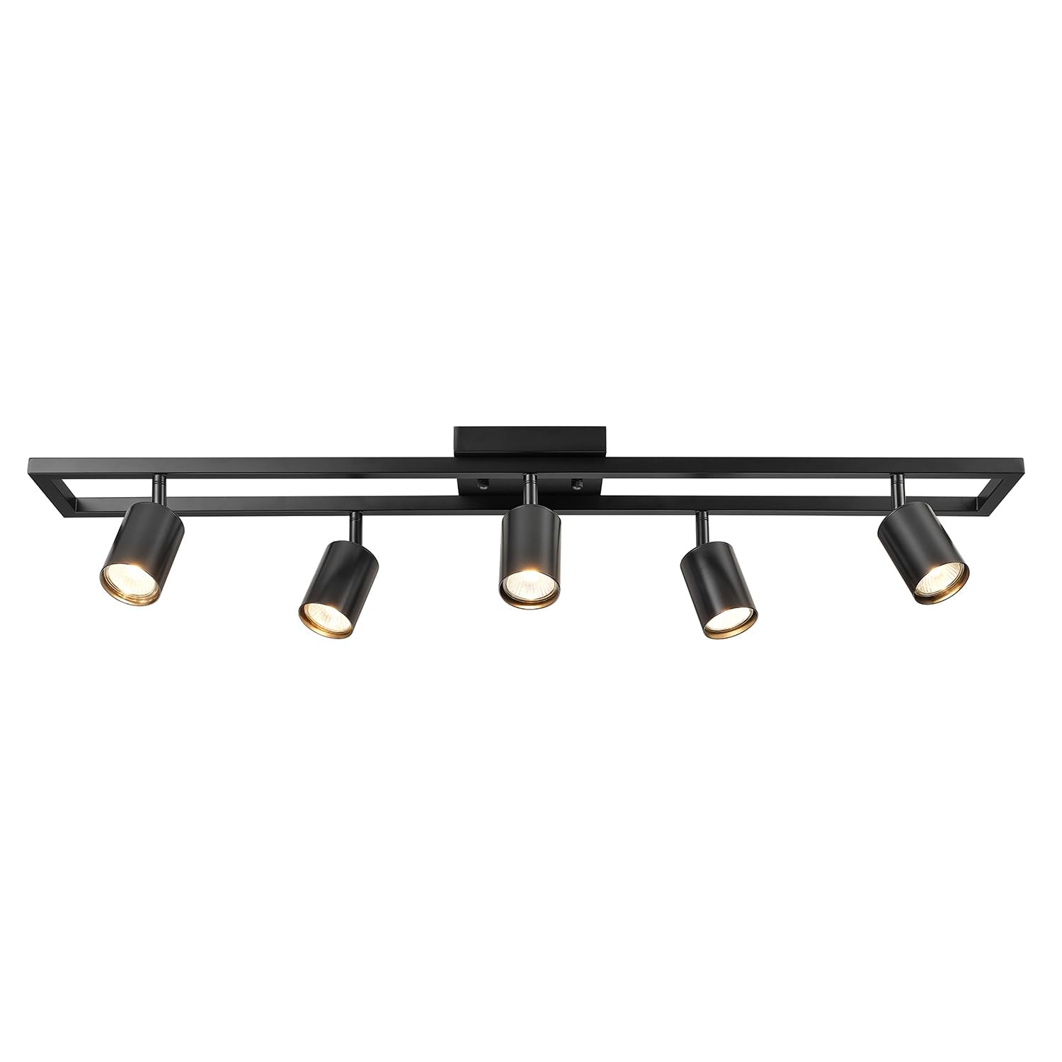 Globe Electric 5-Light Track Lighting, Adjustable Heads, Matte Black 36-Inch Dimmable Track Bar for Modern Kitchen, Living Room 
