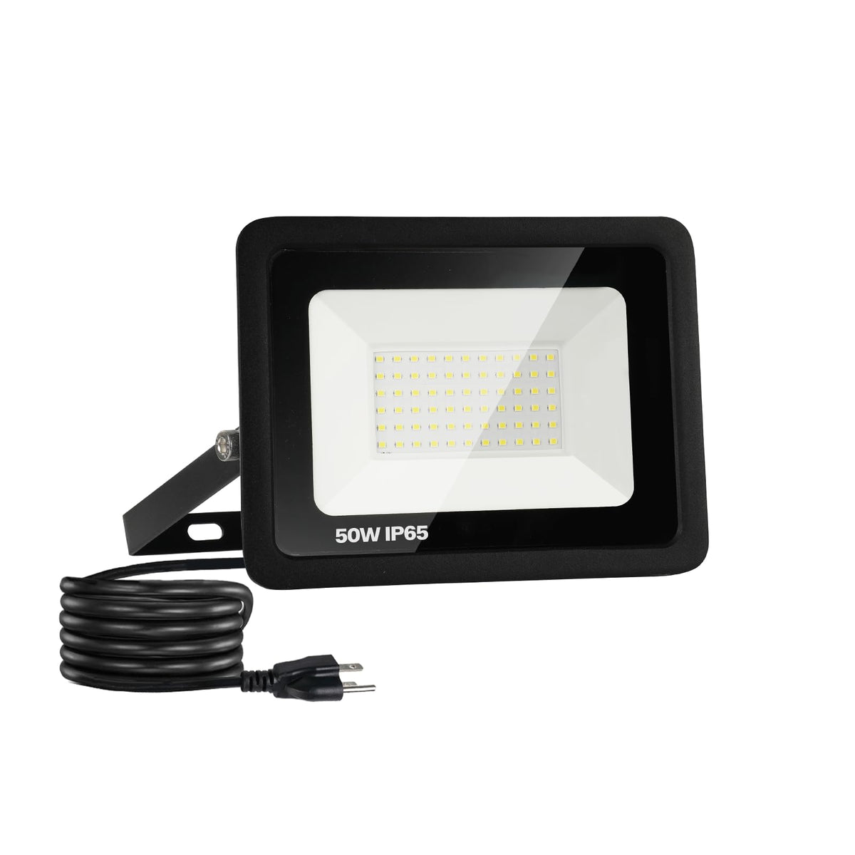 1 Pack 50W Super Bright Flood Light Outdoor, 5000LM LED Work Light with 5.9FT Plug, IP65 Waterproof 6000K Daylight White Outside