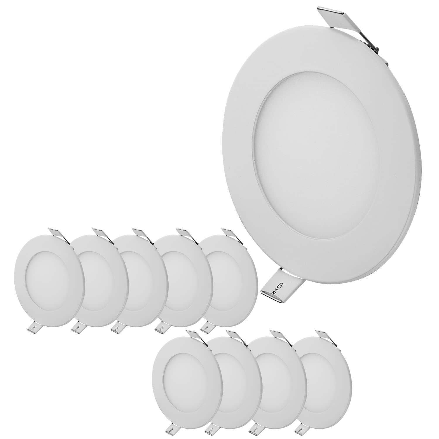 HMINLED 3 Inch 3 Watt Ultra-Thin Recessed Ceiling Light, 255Lm Energy Saving LED Slim Round Downlight, 6000K~6500K Cold White, P