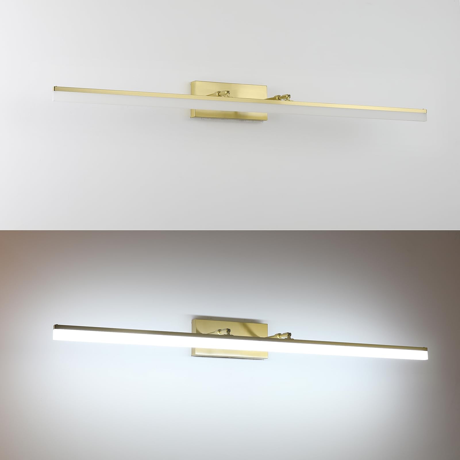 Aipsun 48inch Bathroom Vanity Light Brushed Gold LED Wall Light Adjustable Cool White 6000K Model 6481