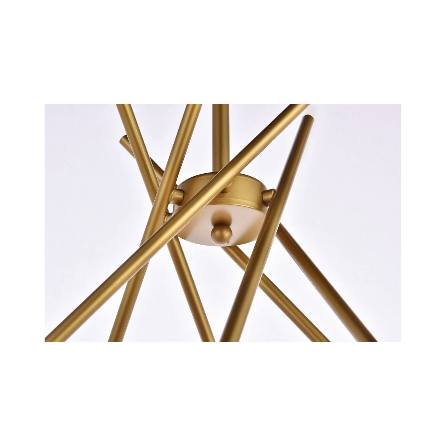 Living District Lucca 6-Light Mid-Century Metal Pendant in Brass