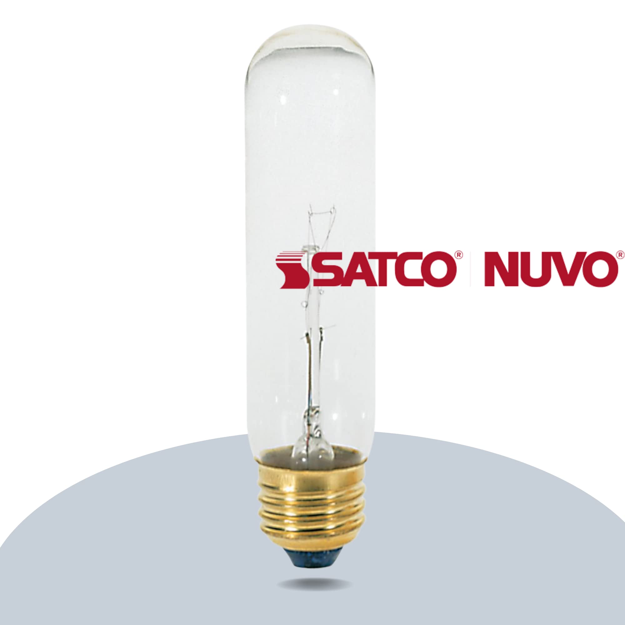 Satco S3700 T10 Decorative Chandelier Light Bulb, 25W, 120V, Clear, 200 Lumen, 2700K Warm White, E26 Medium Base,