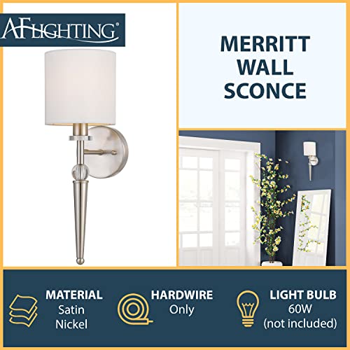 Merritt 1-Light Wall Sconce, 6W x 18H x 7.25E, Hardwire Only