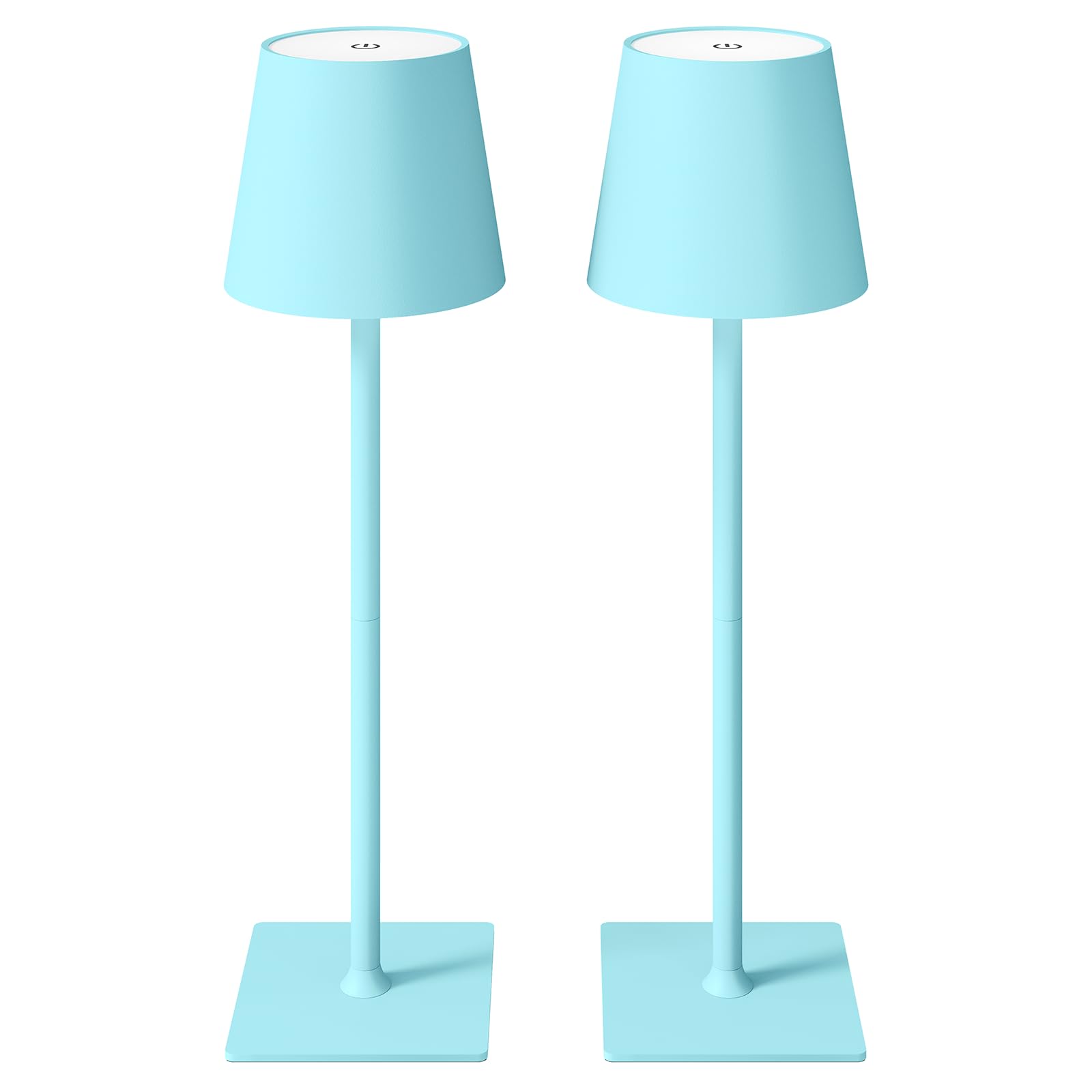 CHLORANTHUS Cordless Table Lamps, 2 Pack, Stepless Dimming, 5000mAh Battery, Light Blue, Model: table-lamp -15