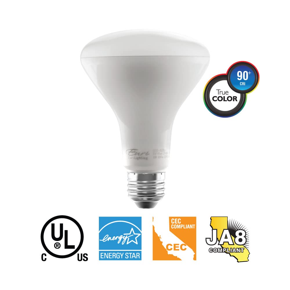 Euri Lighting Eb30-5000Cec Dimmable Led Br30, 9W (65W Equal) 810Lm, 3000K (Soft White), 90+ Cri, 120 Angle, Damp Rated,E26,5Yr 2