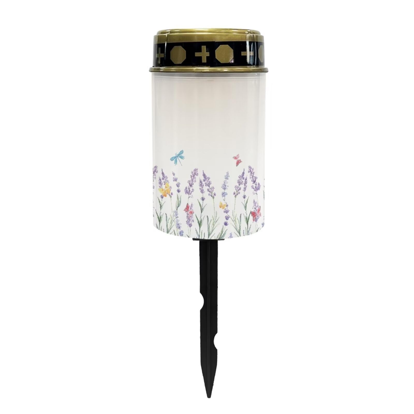 Psesaysky Floral Cemetery Solar Powered Lights Auto On/Off Solar Garden Stake Lights Landscape Lights Cemetery Decorations for G