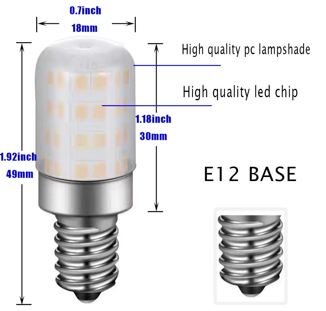 E12 Led Light Bulb 4W Equivalent 40W C7 Replacement Bulbs Clear Type B Candelabra Base Bulbrite Non-Dimmable Daylight White 3000