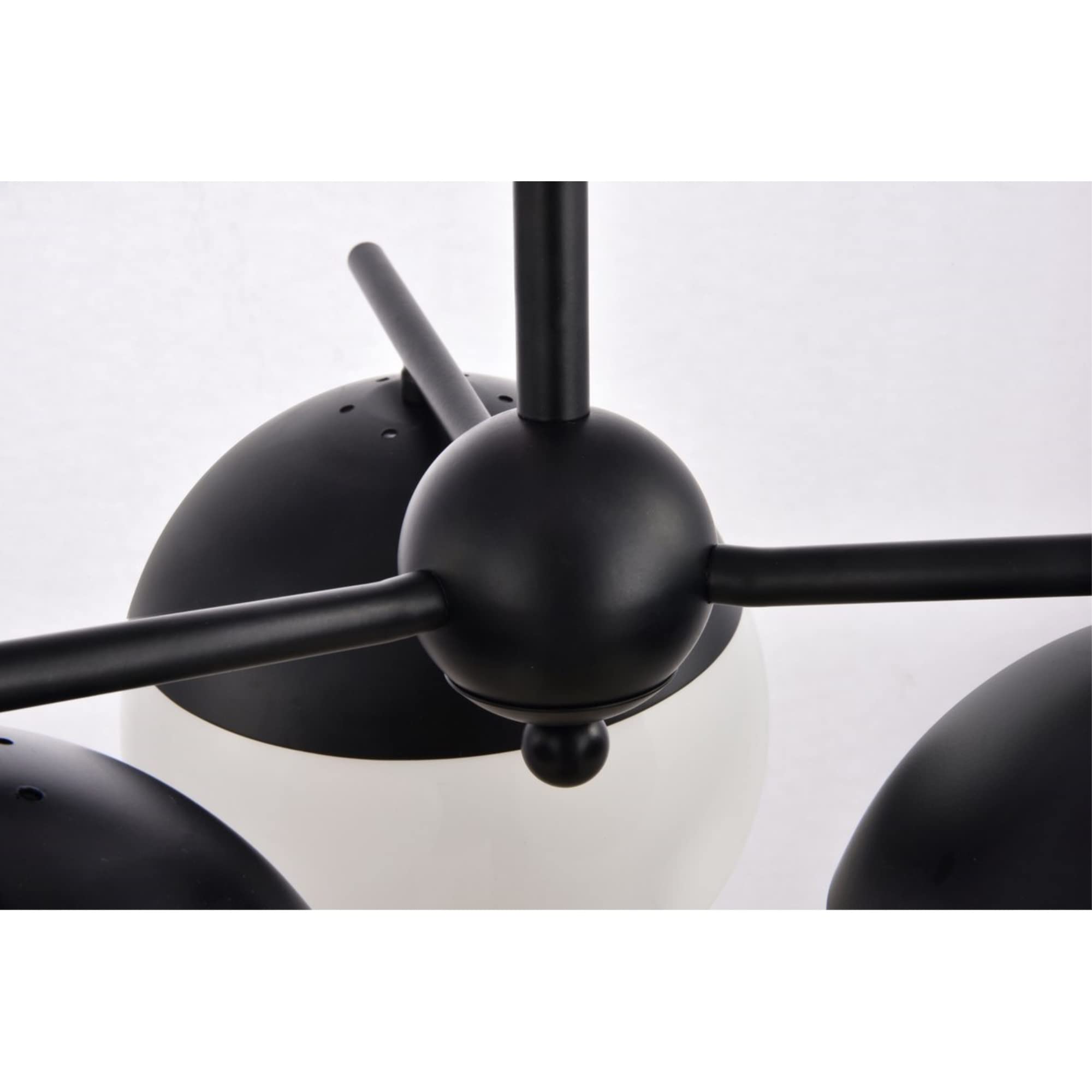 Living District Indoor Modern Home Decorative Bright Ceiling Eclipse 3 Lights Black Pendant with Frosted White Glass
