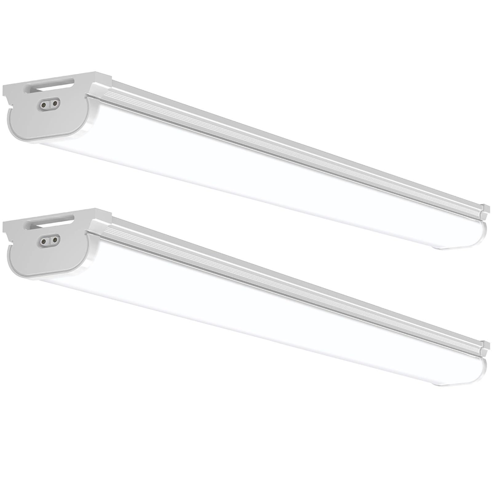 Barrina LED Shop Lights for Workshop 4FT  6500K Super Bright  Hidden Wiring  45W 5000LM  Linkable 4FT Light Fixture Cord with ON/Off  Frosted Cover  LED Ceiling Light for Garage  Kitchen  2 Packs