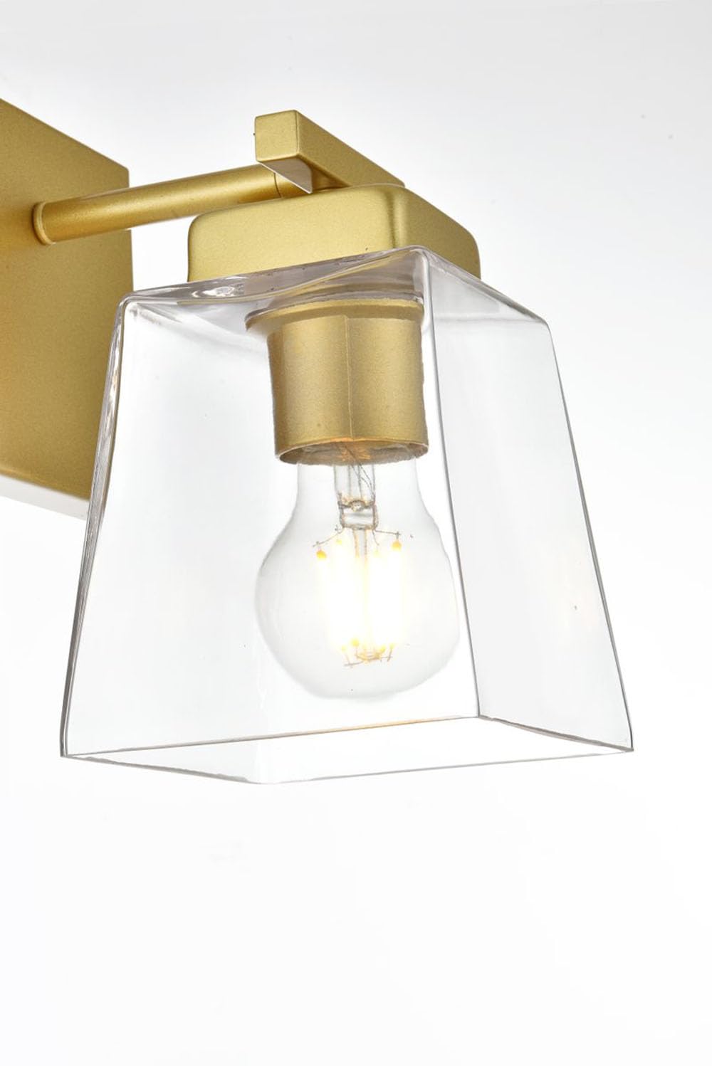Living District Merrick 1-Light Iron & Glass Bath Sconce in Black/Clear