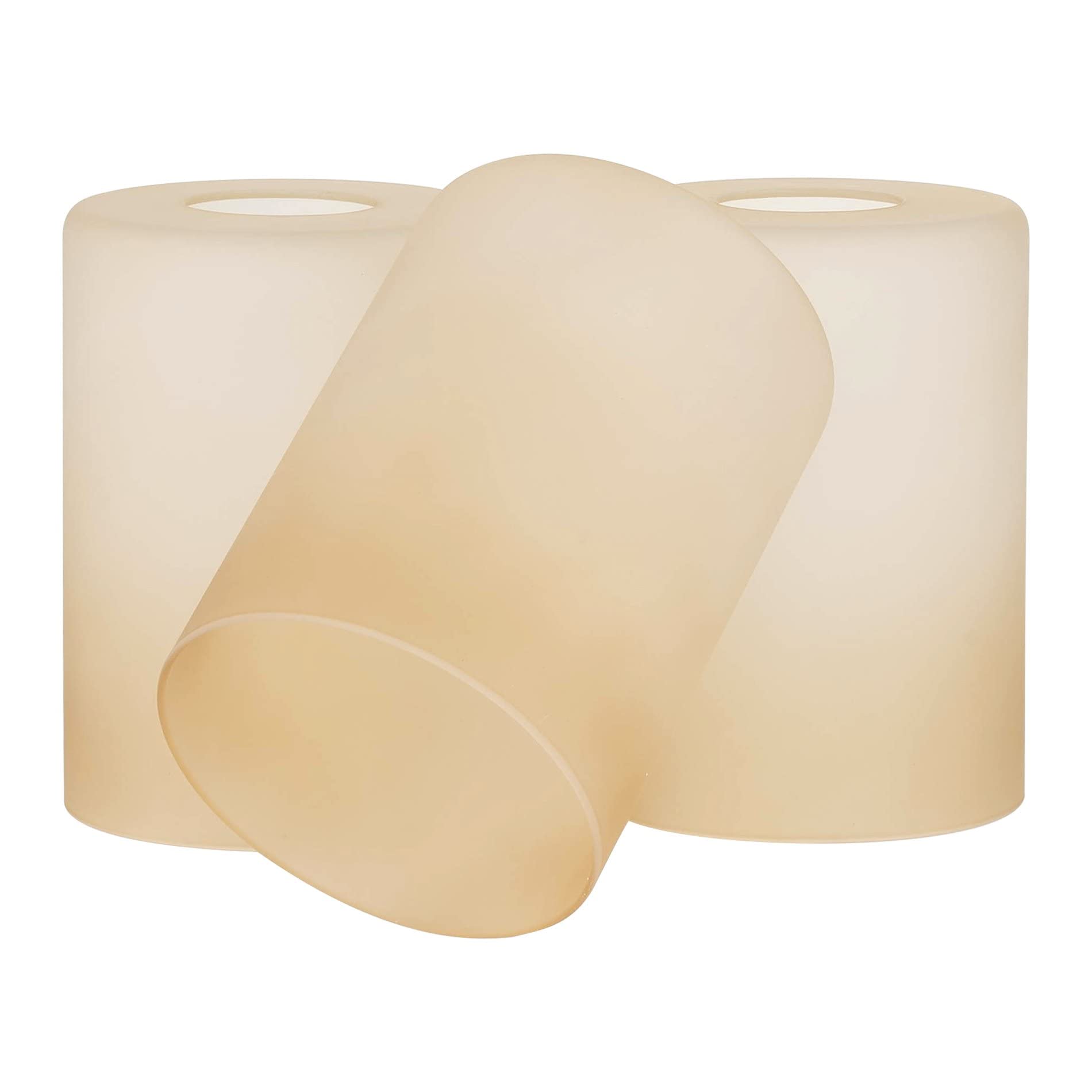 Kira Home Amber Glass Shades Replacement, 1.75in Fitter Size, 4in x 5.5in, Model RV-GL9044-S3, 3-Pack