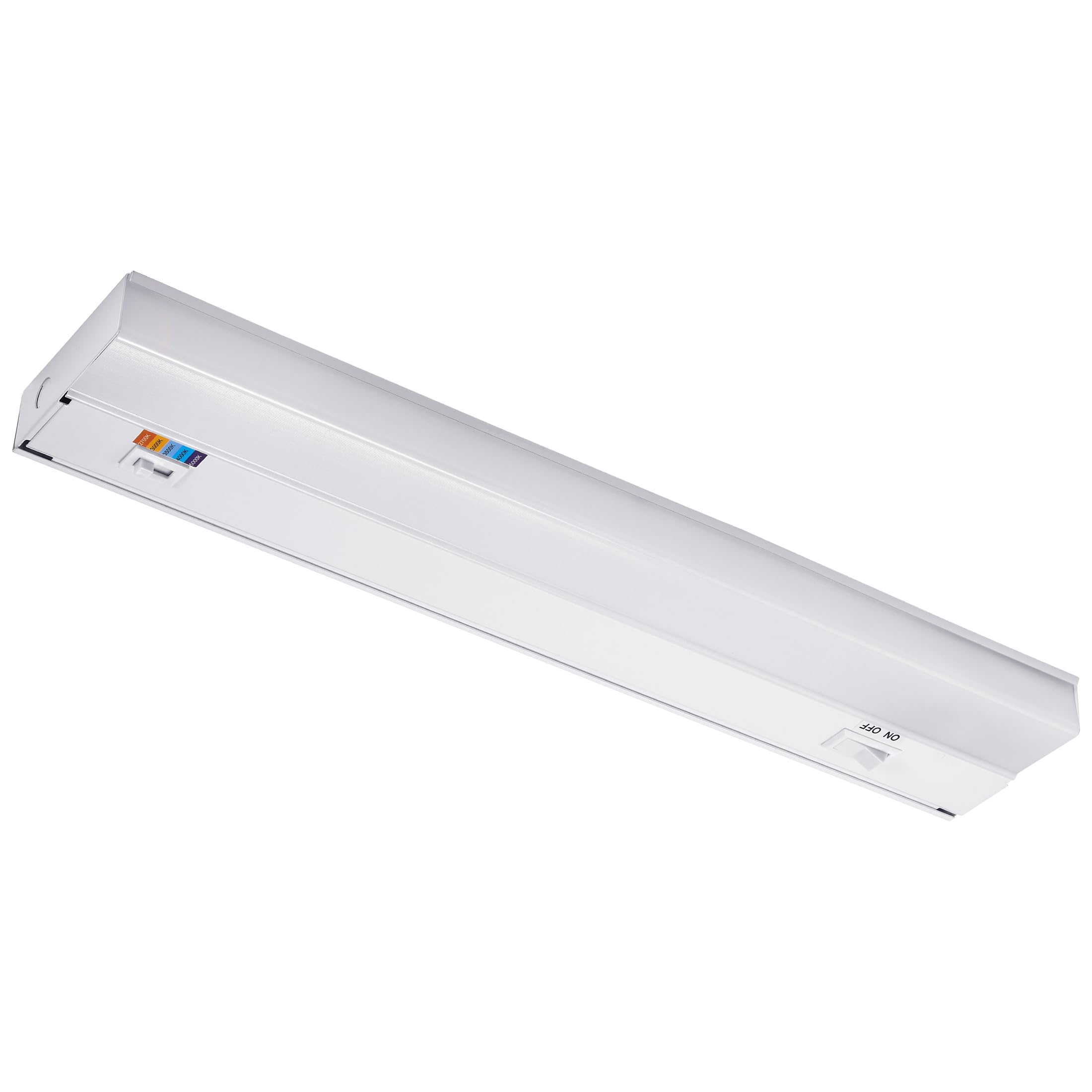 Maxxima LED Under Cabinet Light, 18 Inch, 750 Lumens, 5 CCT Color Temp, White, Model MSL-189003, Hardwired, On/Off Switch