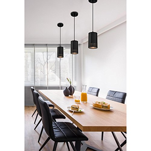 Westinghouse Mini Pendant Light, One-Light, Adjustable, Metal Shade, Black Finish, Model 6356600