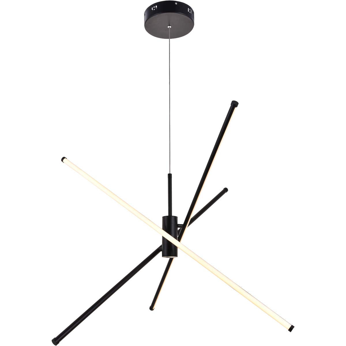 Living District Sonya 3-Light Modern Aluminum Pendant in Black