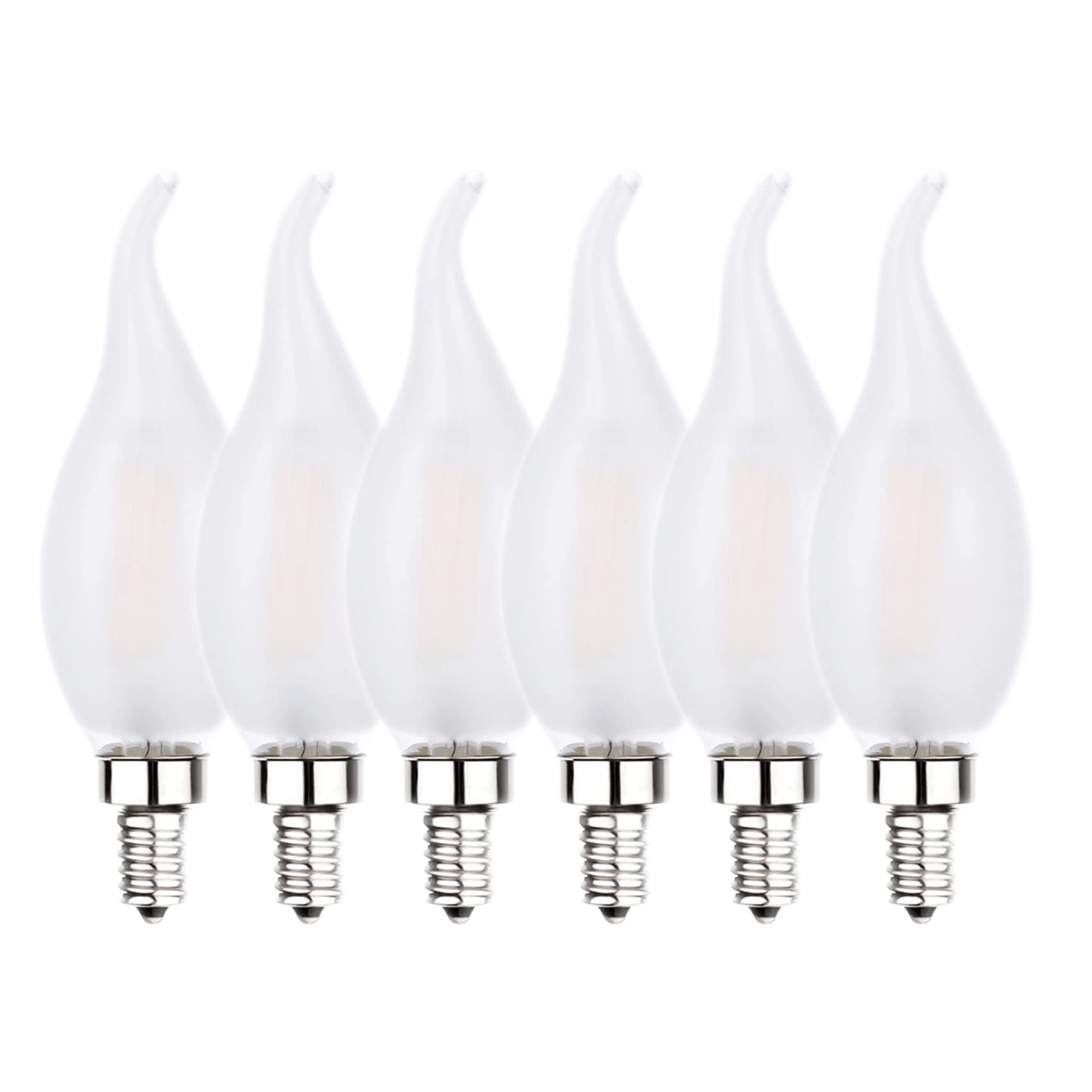 Sunaiony Frosted Candelabra Light Bulbs 40 Watt Equivalent Led Dimmable E12 Candelabra Base Light Bulb For Chandeliers, 2700K Wa