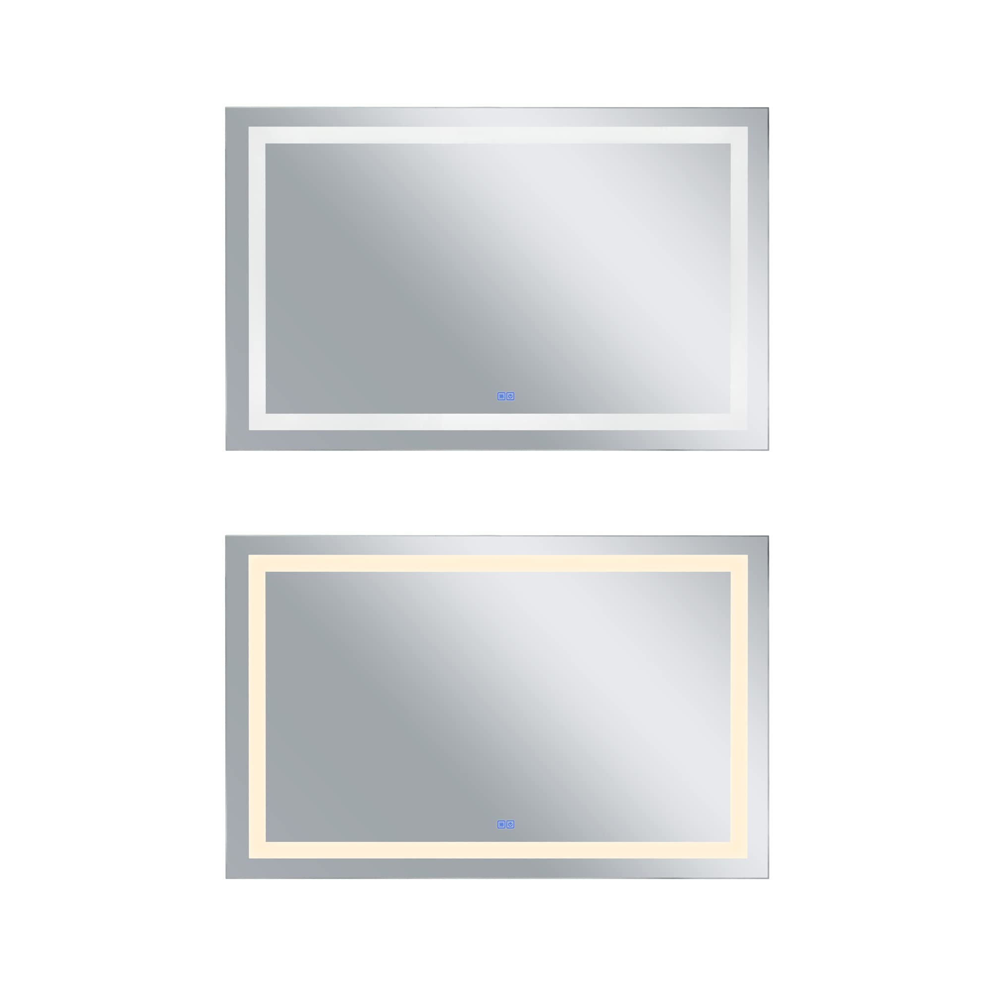 CWI Lighting Abril 70 Rectangle Contemporary Metal LED Mirror in Matte White
