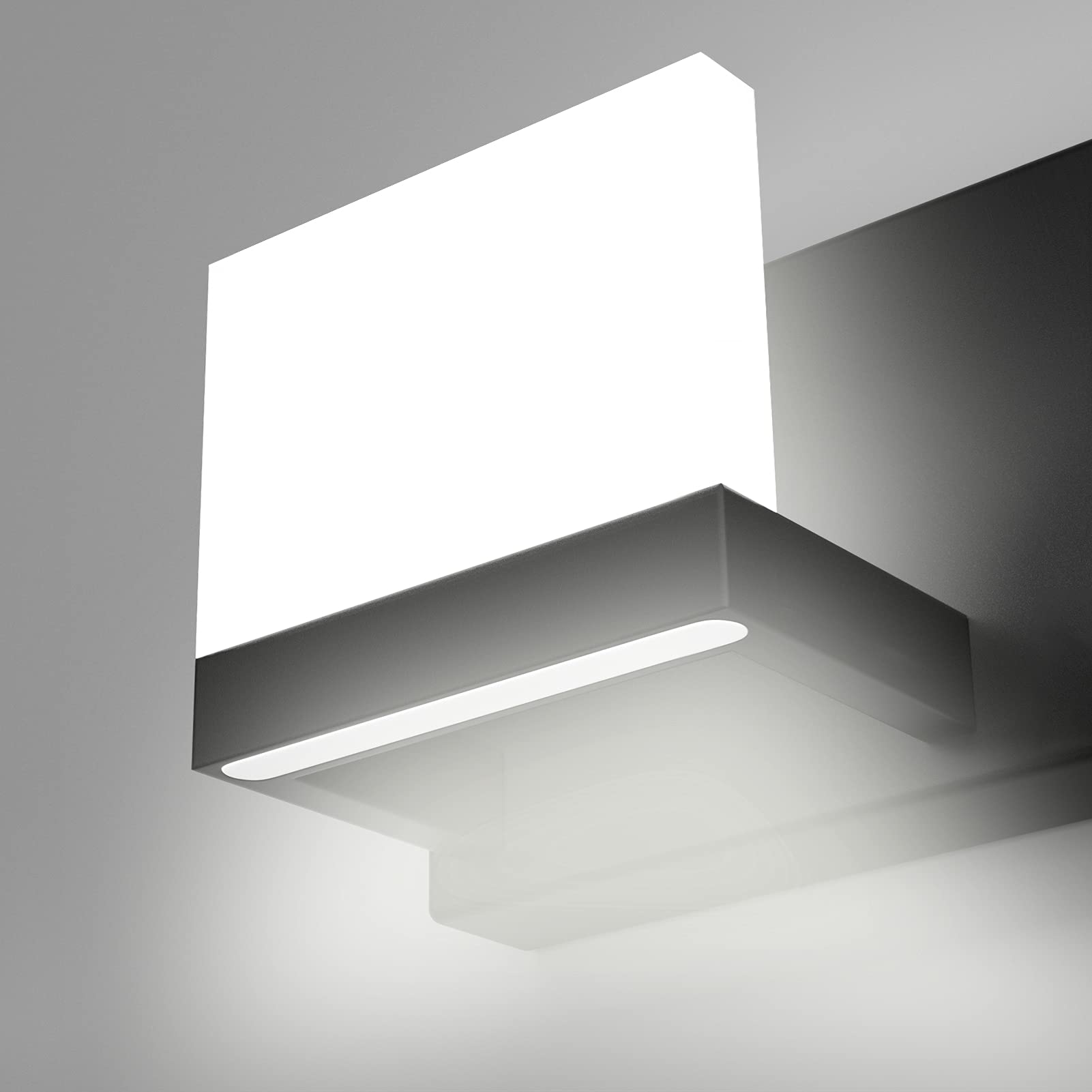 Tipace 8 Lights Modern LED Vanity Light, Matte Black, GW-1103, Up and Down Bathroom Light Fixtures, 6000K White Light