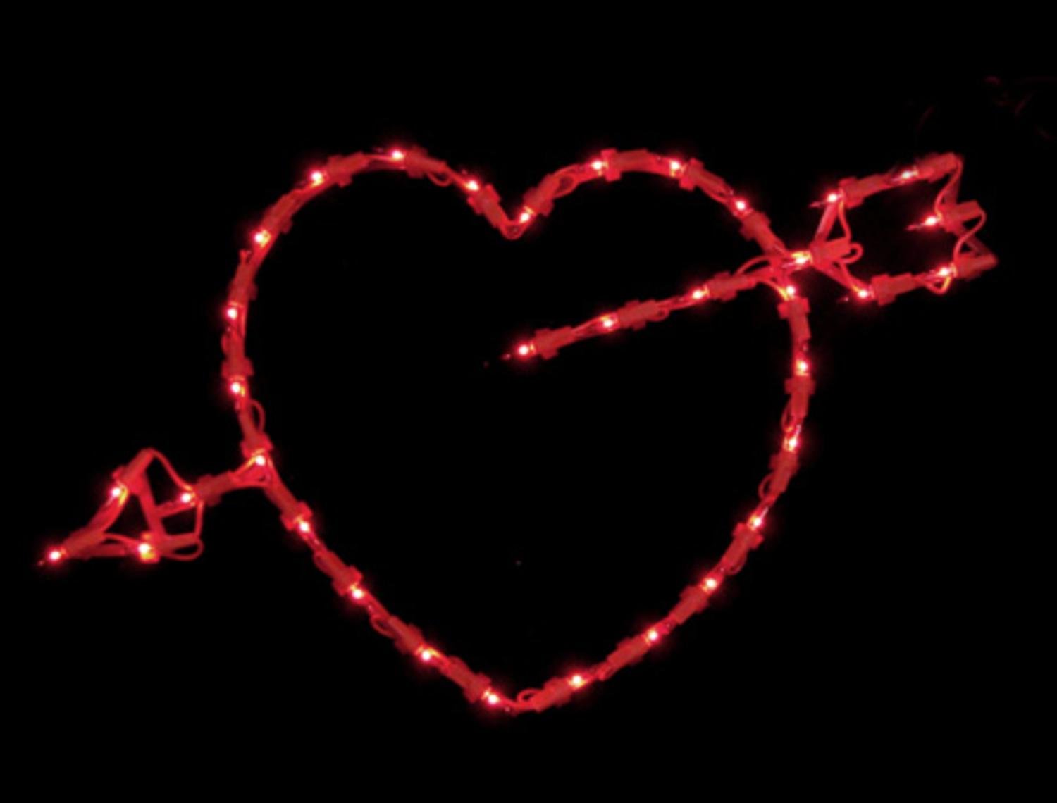 Sienna 19'' Lighted Valentine's Day Heart with Arrow Window Silhouette Decoration