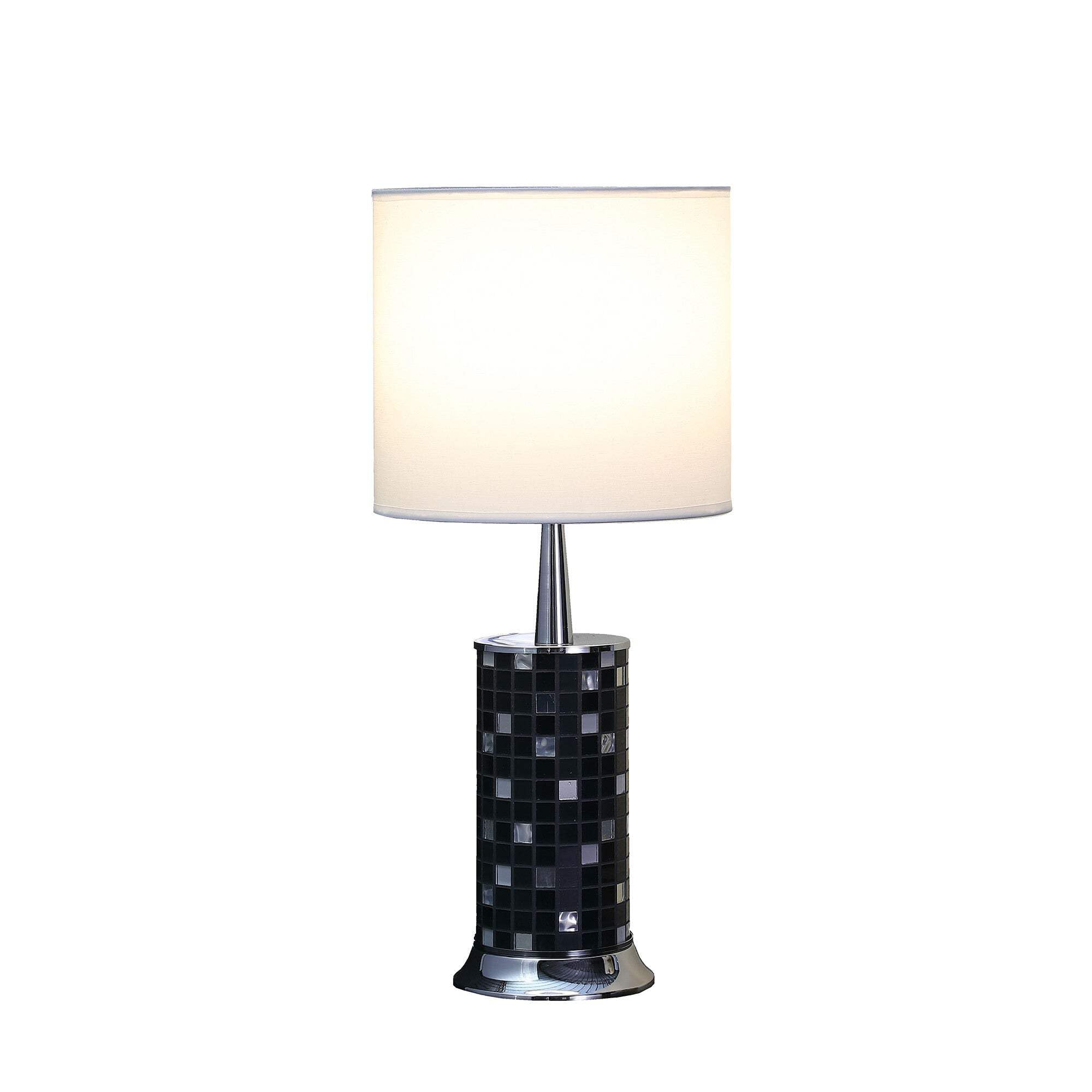24 Dark Tones Metal And Glass Mosaic Table Lamp