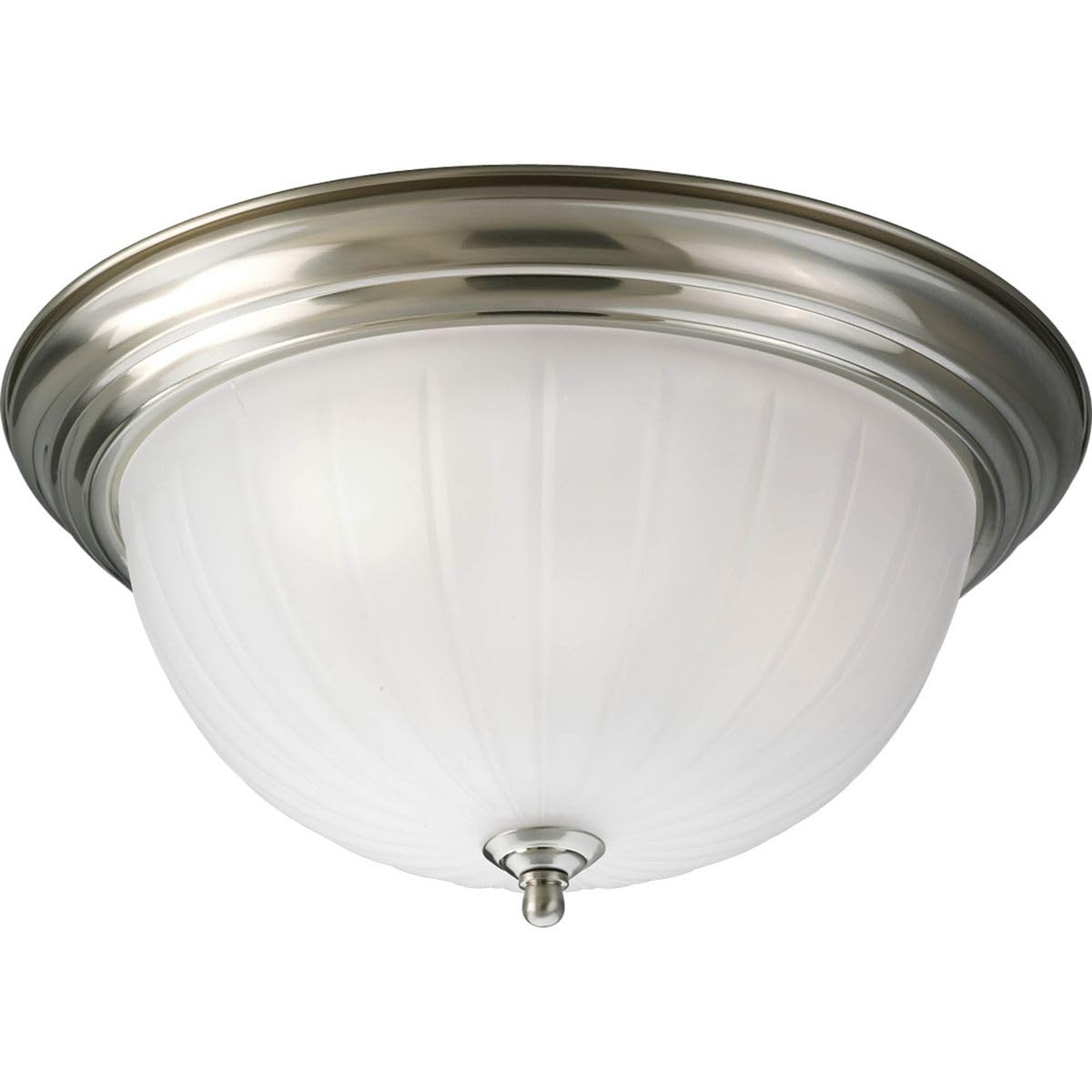 Progress Lighting P3818-09 3-Light Close-To-Ceiling With Etched Ribbed Glass, Brushed Nickel