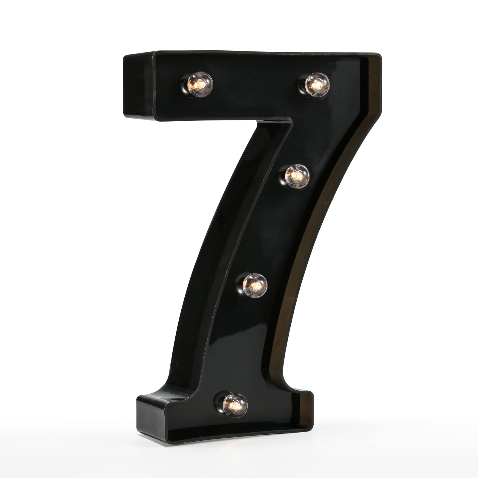 Light Up Black Alphabet Marquee Number Sign LED Marquee Number Lights Sign for Night Light Home Bar Christmas Lamp Birthday Party Wedding Decoration 7