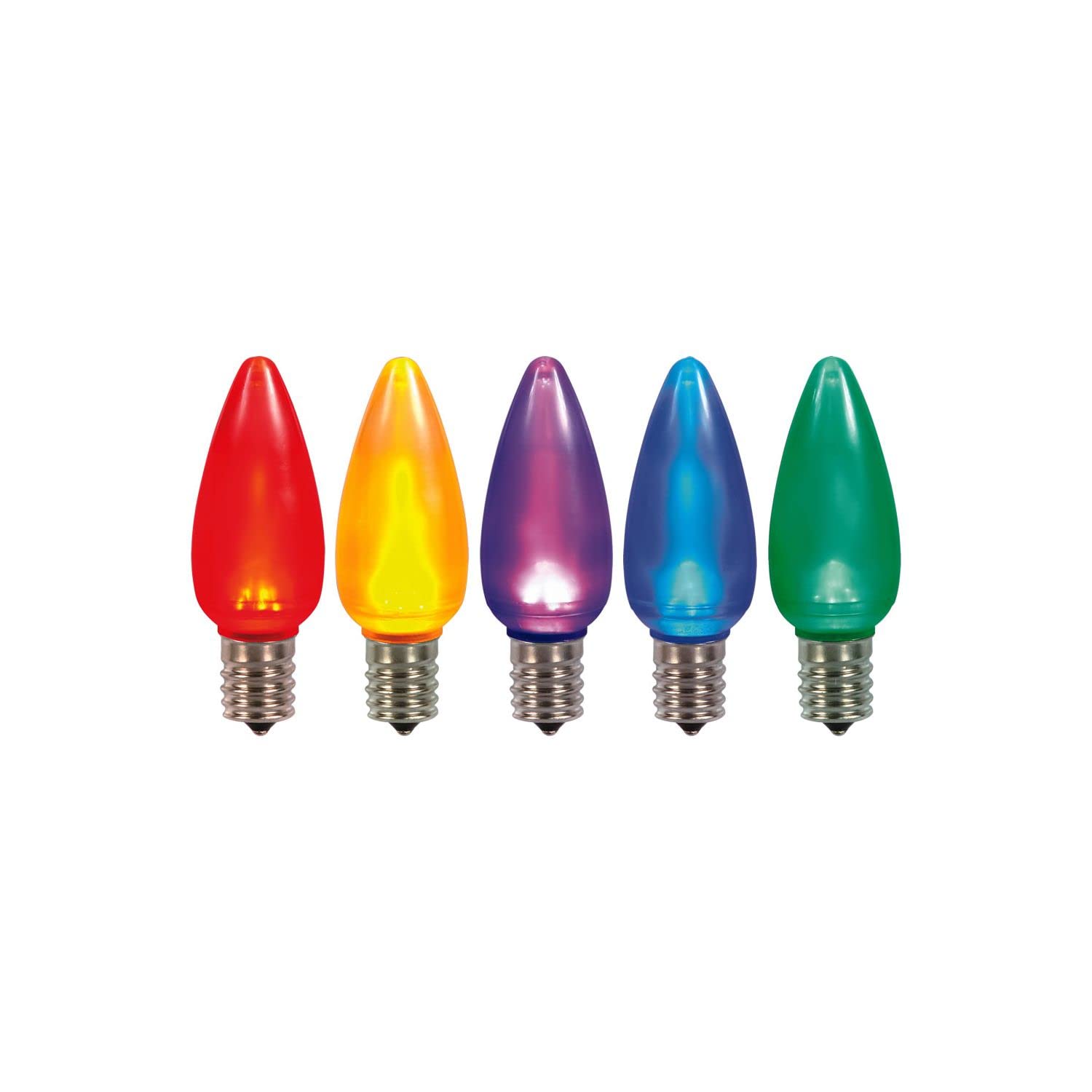 Vickerman C9 Ceramic LED Multi Twinkle Bulb Nickel Base,120V, .6 Watts, 25 Bulbs per Pack.