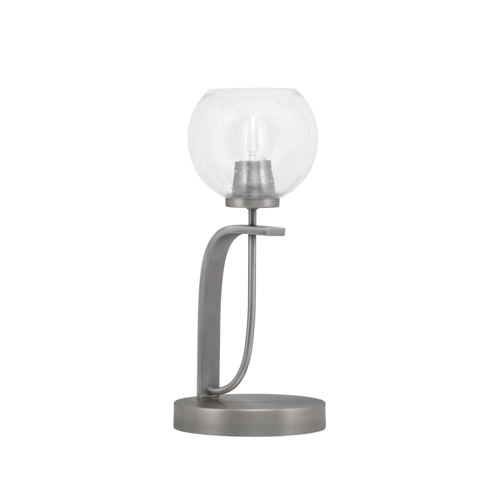 Toltec Lighting Cavella Accent Lamp, Graphite Finish, 5.75&quot; Clear Bubble Glass