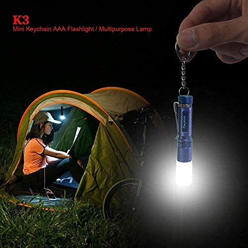 Nitefox K3 Mini AAA Keychain Flashlight - 150 Lumens, 3 Modes, Aluminum, Blue, EDC for Camping, Dog Walking, Emergency Use