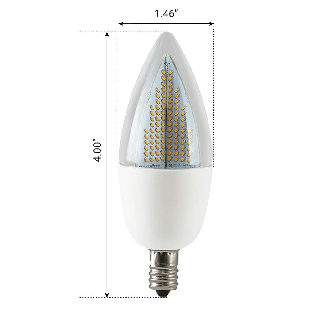 Euri Lighting Flickering Flame Bulb, ECA9.5-2120fc, LED CA9.5 Candelabra, E12, 1W (6W Equal), Warm White 1800K, Non-Dim, 80lm, 1