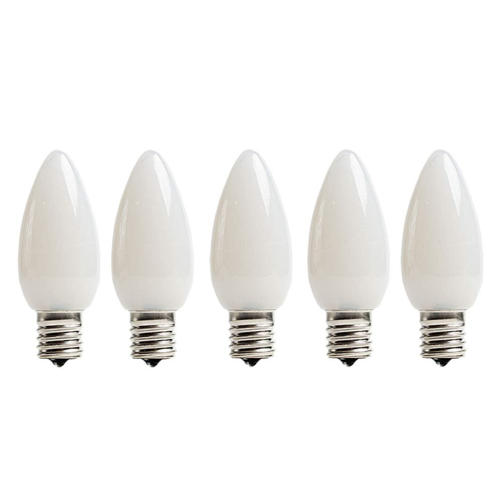 EZLS C9 Cool White Opaque SMD LED Bulbs - 5 Pack Smooth Lens Cool White Opaque C9 Replacement Bulbs
