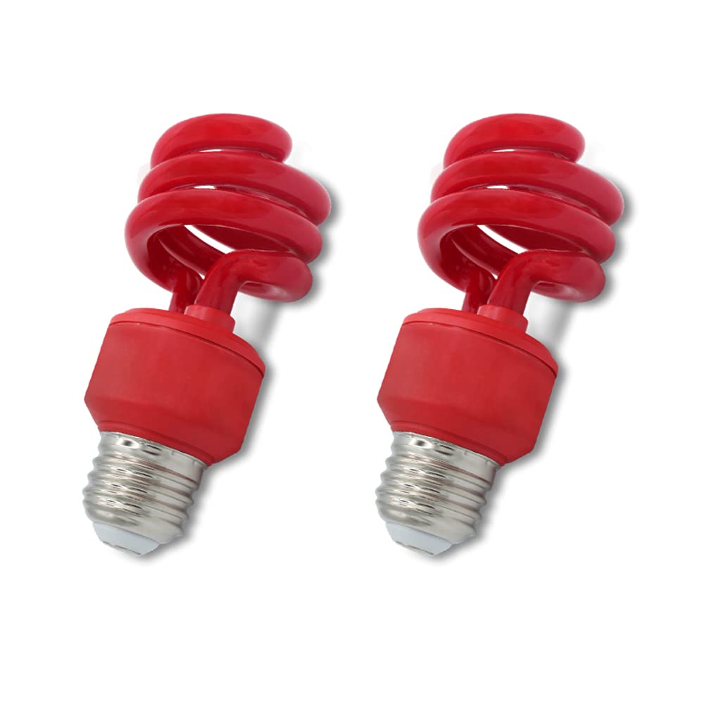 lumenivo 13W Spiral CFL Red Light Bulb - 2 Pack - E26 Medium Screw Base - 120V - Ideal for Outdoor, Decorative Lighting