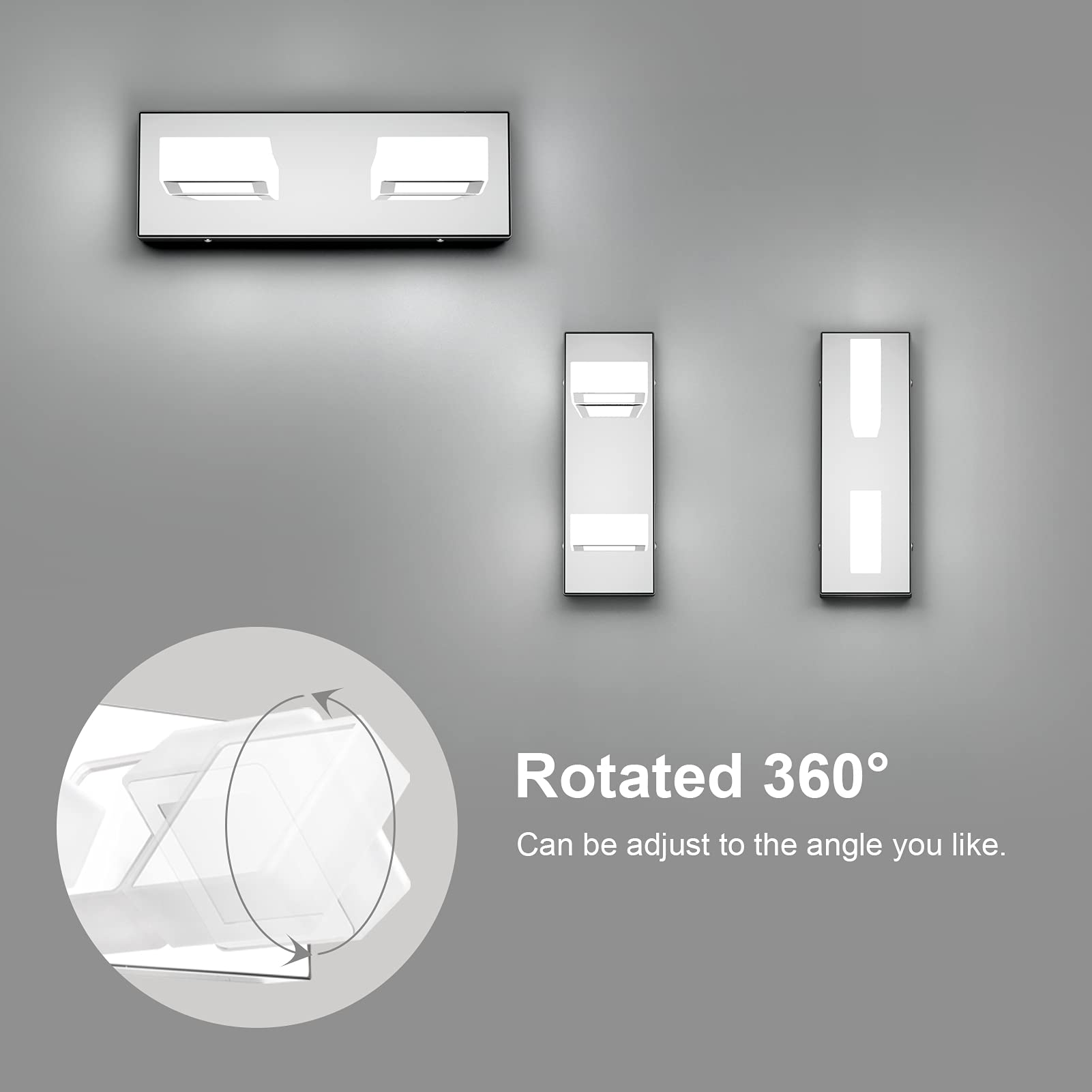 Ralbay 48in LED Vanity Light Fixture, 7-Light, Chrome Stainless Steel, Model 8590, Cool White, Bathroom Lighting Over Mirror