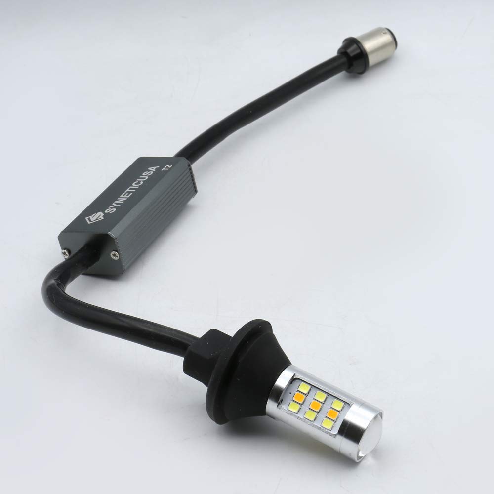 Syneticusa 1157 Error Free Dual Color Type 2 Switchback Drl Led Turn Signal Light Bulbs No Hyper Flash Built-In Resistors All In