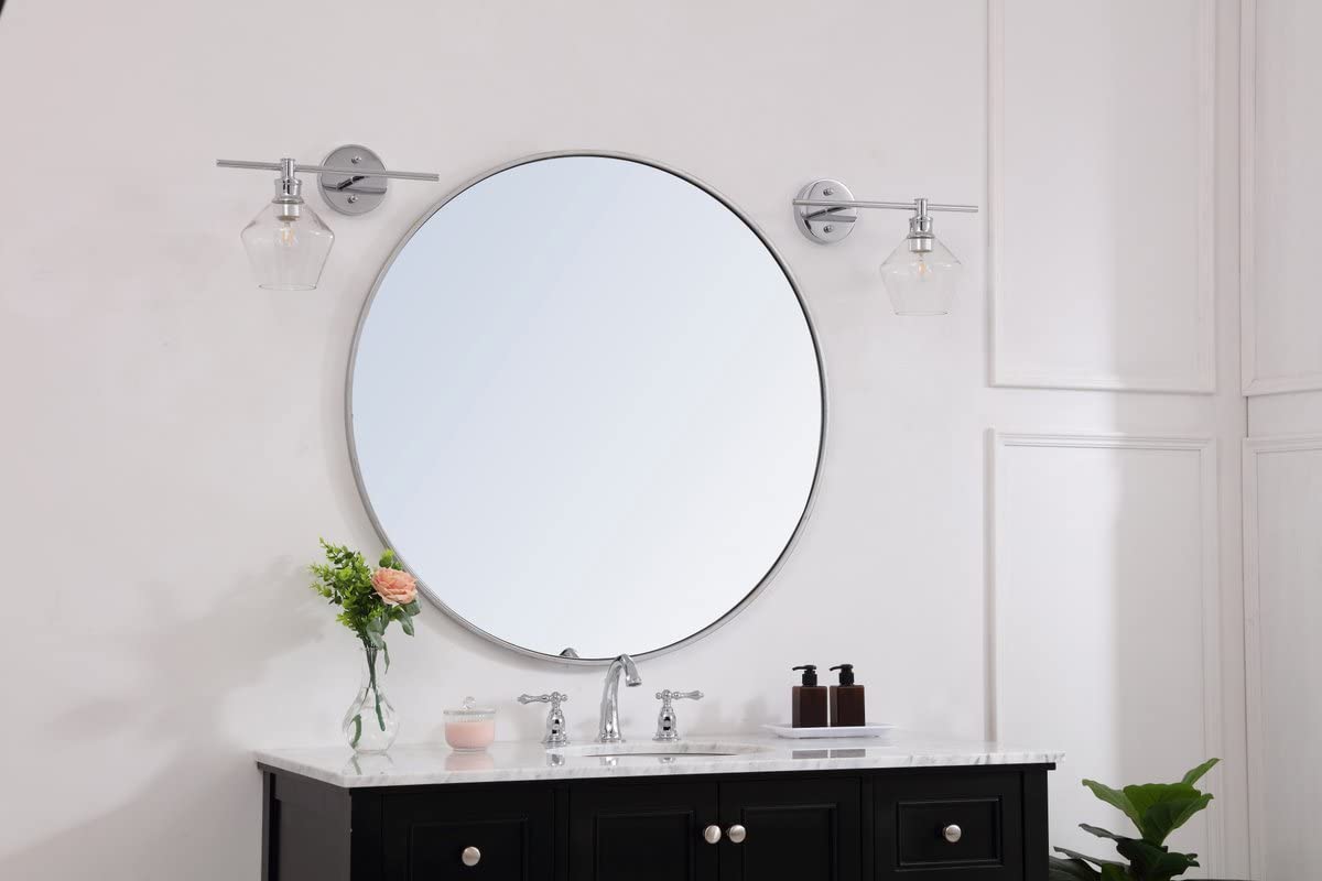 Living District Chrome Wall Sconce With Clear Glass Shade - 1 Light Right Fixture