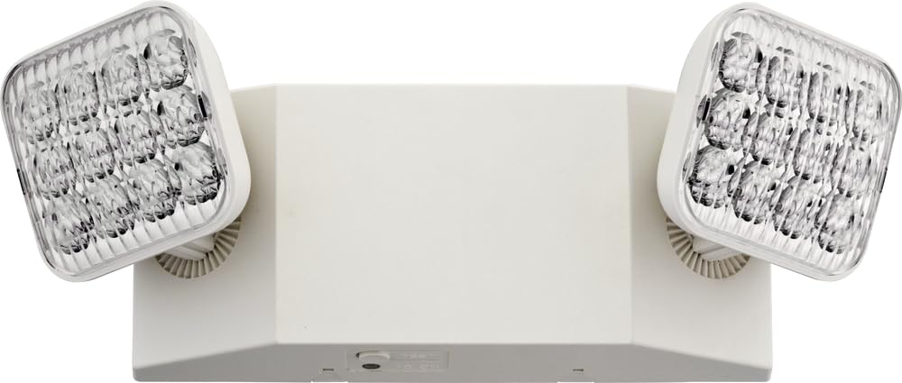 Lithonia Lighting Eu2C M6 Led Emergency Light For Office, Business, Restaurants, And Commercial Use, 2 Lamps, 90-Minute Battery Backup Power, Square, Ivory White
