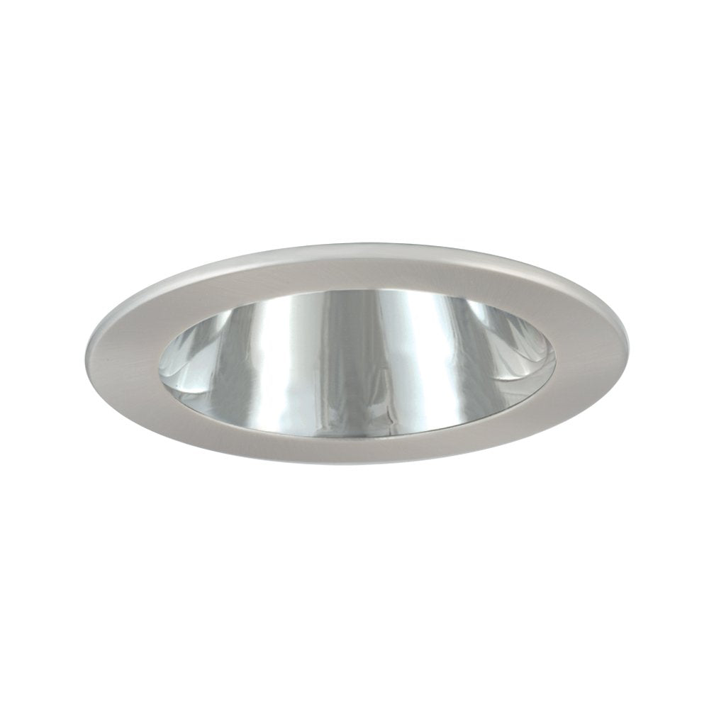 Jesco Lighting Tm402Stst 4-Inch Aperture Low Voltage Trim Recessed Light, Adjustable Open Reflector, All Satin Chrome Finish