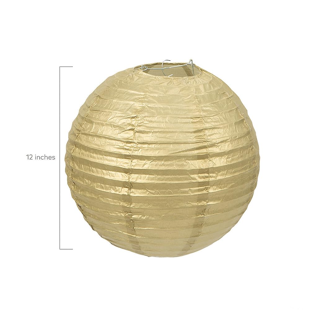 Fun Express - Gold Lanterns, 12'' Balloon Lanterns (Includes Wire) (1-Pack Of 6)