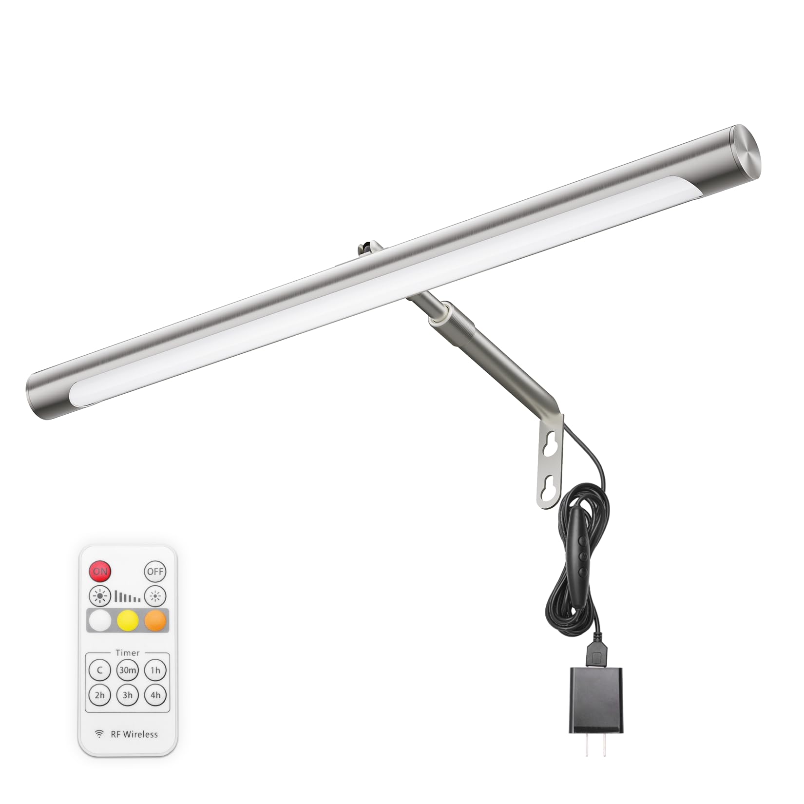 Coinmit Picture Lights for Paintings Plug in, 16'' Adjustable LED Picture Light Art Light with Timer, Remote Control Gallery Pai